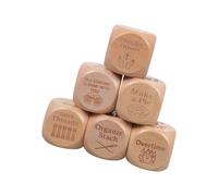 Xuanxi Set di 6 dadi in legno per decisioni personalizzabili per giochi di festa e scelte quotidiane, per riunioni di famiglia, oggetti di scena notturni, da tavolo