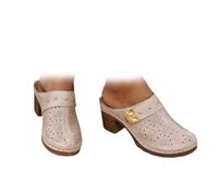 XUANXUANQZ Sandali Da Donna Con Punta Chiusa E Slip-on, Comodi Sandali Ortopedici Con Tacco Basso, Con Supporto Plantare, Slip-on, Con Tacco Medio E Blocco, Pantofole E Sabot (Rosa,40)