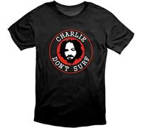 xuanyan Charlie Don't Surf Charles Manson Mens T Shirt Black Size 3XL