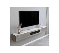Xuanyingfafafa Supporto TV galleggiante, Console TV sospesa moderna e di lusso con tavolo in imitazione roccia, mobile portaoggetti sospeso a parete da 70,8/78,7" for sotto la(Gray,180x24x20cm)