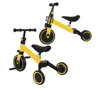 XUANYU 3 in 1 Triciclo Evolutivo Bambino, Bicicletta con Pedali Rimovibili per Bambini 1-7 Anni, Mini Bici/Girello Senza Maniglione Parentale, Bicicletta Evolutivo per Ragazze e Ragazzi (Nero-giallo)