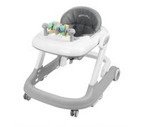 XUANYU Girellini e Centro attività 2 in 1, Girello scalabile per bambini con centro giochi e altezza regolabile, Girellino a spinta bambino da 6 mesi (Grigio II)