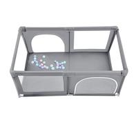 XUANYU Parco giochi con barriere, 50 palline piccole, centro attività per bambini, parchi giochi per interni/esterni (grigio A 180 x 120 x 66 cm)