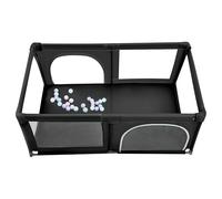 XUANYU Parco giochi con barriere, 50 palline piccole, centro attività per bambini, parchi giochi per interni/esterni (nero, 180 x 120 x 66 cm)