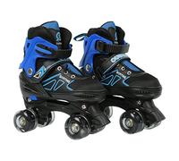 XUANYU Pattini a rotelle, Pattini Quad Classici, Roller Skates per Ragazze e Ragazzi, senza Ruote Luminose, Comode e Traspiranti Pattinaggio a Roulette per Principianti, Blu-Nero M (32-37)