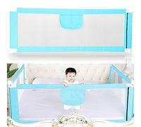 XUANYU Sponda da Letto 150/180/200 cm (4,9 FT/5,9 FT/6,6 FT), Sponda Letto per Bambini Barriera di Sicurezza Universale Anticaduta con 1 Tasca Barriera Letto da Viaggio (180 cm/5,9 FT, Blu)