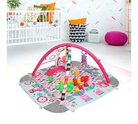 XUANYU Tappetino da Gioco per Bambini, Palestrina Neonato Multifunzione, Palestrina Evolutiva Multiattivita, Palestra da Attività Evolutiva con Arco Gioco, Vasca Palline (Rosa A)