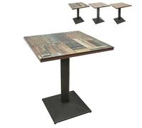 XUANYU Tavolo da cucina industriale in legno e ferro, tavolo da pranzo per bistrò, sala da pranzo, cucina e soggiorno (marrone-nero, pavimento-legno)