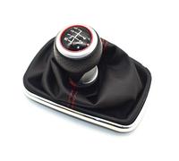 XUBOR Pomello del cambio 5/6 velocità 12mm in pelle PU + ABS rosso per Volkswagen, VW, Golf 4 IV MK4 GTI R32, Bora, Jetta 1999-2004