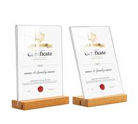 XUBX 2 Pezzi Espositore pubblicitario a T, Supporti per presentazioni, Porta-avvisi da tavolo A4, Portadepliant, Supporto per Libri Acrilico, Espositore da Tavolo, Espositore per Libri