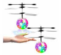 XUBX 2 Pezzi Palla Volante Mini Drone con Luci LED Colorate, Sensore Infrarosso Telecomandato - Giocattoli Aerei Induzione per Bambini
