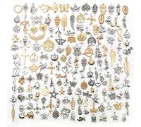 XUBX 200 Pezzi Charms in Lega, Ciondoli di Creazione di Gioielli, Ciondoli Assortiti Misti, Smalto Stili Pendenti Gioielli Colorato Fai da Te per Bracciale Collana Orecchini Portachiavi Gioielli
