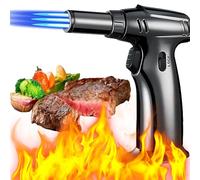 XUBX Bruciatori da Cucina Torcia Cucina, Professionale Accenditore a Torcia Bruciatore Cucina a Fiamma Regolabile Butano da Cucina Torcia a Gas, Con Serratura di Sicurezza (gas butano non incluso)