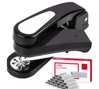 XUBX cucitrice girevole a 360° con 1000 graffette, 360 gradi girevole Desktop Stapler capacità 20 fogli, ruotabile Staplers per brochure, giornali, fai da te, rilegatura artigianale (Nero)