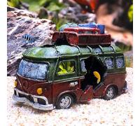 XUBX Decorazione per Acquario, Autobus in Resina, Ornamento Cave Fish Tank, Accessorio Riparo di Castello per Pesci Rettile Betta