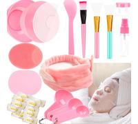 XUBX Facemask miscelazione utensili, Set di Pennelli per Maschera Viso 10 in1, con Pennello Maschera Viso, Ciotole per Maschere, Pennelli Silicone per Maschere, Spugna, Spatola, Misurino