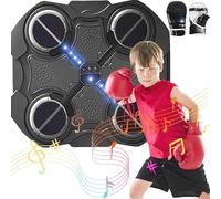 XUBX Pugile Musicale con Guantoni, Macchina da Boxe Musicale Intelligente, Musica Boxing Machine Montata A Parete, Allenamento di Boxe per Esercizi Domestici al Chiuso, con Luce LED（Nero）