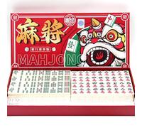 XUBX Set da viaggio Mini Mahjong, struttura solida facile da leggere Mah Jong Game, 144 Piccole Piastrelle Mahjong Family Game Chinese Set