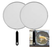 XUBX Set di 2 Coperchio Antischizzo, Paraschizzi Padella da 28cm, Paraspruzzi in Acciaio Inossidabile per Cucina, Paraspruzzi per padelle, Coperchio Antispruzzo per Padelle Pentole