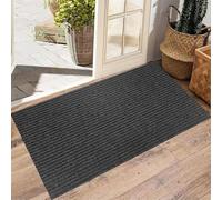 XUCHOU Tappeto Ingresso Casa 70 x 140 cm Resistente Sporco, Antiscivolo Zerbino Ingresso Interno con Retro in Gomma Antiscivolo per Casa O Ufficio, Nero