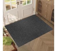 XUCHOU Tappeto per Ingresso 110 x 140 cm Antiscivolo, Assorbente Pezzi Zerbino Ingresso Varie Misure e Colori per Corridoi, Porte Esterne, Nero