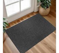 XUCHOU Tappeto per Ingresso 46 x 95 cm Antiscivolo, Assorbente Zerbino Antiscivolo Varie Misure e Colori per Ingresso, Interno Esterno, Nero