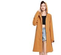 XUCZHAI Cute Raincoats For Women Long Raincoat Fashion Men's And Women's Outdoor Hiking Shell Jacket Thickened Golf(2003 turmeric,XXL)