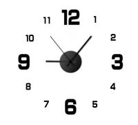 XUCZHAI Decor Wall Clock Kit DIY Craft Timepiece Frameless Walldecal Home Silent Living Roomoffice(Black)