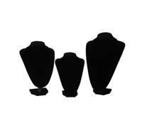 XUCZHAI Espositore for Collana con Ritratto in Velluto, organizzatore for Pendenti, espositore for Gioielli, Busto di manichino for, for vetrine collane e(Black,L)