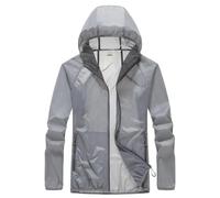 XUCZHAI Giacca antipioggia ad asciugatura rapida, impermeabile, da pesca, unisex, for esterni, con protezione solare, leggera e traspirante, donna, giacca a vento(Deep Gray,4XL)