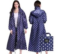XUCZHAI Ladies Long Raincoats Rain Jacket Waterproof Packable Hooded Windbreaker Lightweight(Blue)