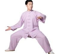 XUCZHAI Lino Tai Chi Servire Uomini E Donne Taiji Boxing Performance Abbigliamento Autunno Kung Fu Vestito Wing Chun Uniforme(Purple,M)