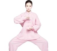 XUCZHAI Lino Tai Chi Servire Uomini E Donne Taiji Boxing Performance Abbigliamento Autunno Kung Fu Vestito Wing Chun Uniforme(Pink,XXL)