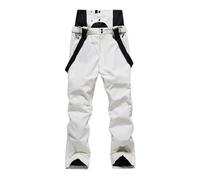 XUCZHAI Pantaloni da Sci Invernali Uomo e Donna Snowboard Caldi Traspiranti Impermeabili Antivento Bianchi for Sport sulla Neve(White02,XXL)