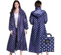 XUCZHAI Womens Long Raincoats Rain Jacket Waterproof Packable Hooded Windbreaker Lightweight Adjustable Waist For Outdoor(Blue,XL)