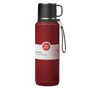 XUDREZ Borraccia in acciaio inox con filtro a strati, per bevande calde e fredde, mantiene 24 ore, a prova di perdite, isolamento sottovuoto, con tazze, per caffè, lavoro, latte, colore rosso, 800 ml