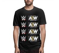 Xue Fu Rong AEW all out Men T Shirts Short Sleeves Round Neck Tees Summer Casual Tops T-Shirt Black L
