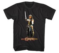 Xue Fu Rong Conan The Barbarian Drawn Sword Weasel Arnie Schwarzenegger T-Shirt Black Top Printed Mens Tee S T-Shirt Black M