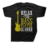Xue Fu Rong Funny Bass Player Guitar Guitarist Music School Vintage Mens T Shirts Streetwear Short Sleeve Birthday Gifts Summer Style Mens t-Shirt T-Shirt Black XXL