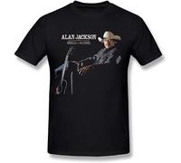 Xue Fu Rong Man's Alan Jackson Angels And Alcohol Breathable Young Traveling T Shirts Gift T-Shirt Black M