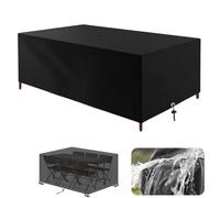 XUEDNGM Coperture per Mobili da Giardino Impermeabili 128 x 70 x 80 cm, 420D Tessuto Oxford, Antipolvere, Strappo Resistente Copritavolo da Esterno Impermeabile, Nero