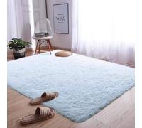 XUEDNGM Tappeti Salotto Moderni 100 x 180 cm Morbido e Morbido, Antiscivolo, Lavabile, Durevole Tappeto Moderno a Pelo Tappeto Shaggy Pelo Lungo Modern per Soggiorno, Bianco