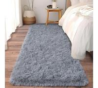 XUEDNGM Tappeto da Salotto Moderno 55 x 70 cm Morbidissimo, Aspetto Pelliccia, Fondo Antiscivolo Peloso Tappeti Moderni Soggiorno Tappeto da Soggiorno per Soggiorno, Grigio