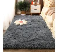 XUEDNGM Tappeto Moderno Tappeto Soggiorno 125 x 130 cm Moderno, Lavabile, Antiscivolo, per Camera da Letto, Morbido Tappeto in Tinta Unita Tappeto Salotto Moderno Shaggy, Grigio