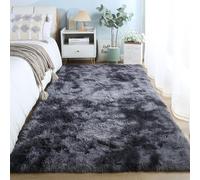 XUEDNGM Tappeto Moderno Tappeto Soggiorno 60 x 185 cm Lavabile Fino a 30 Gradi, Unicolore, Antiscivolo, Morbido Tappeto Antiscivolo Shaggy Tappeti Morbido e Soffice, Grigio Scuro