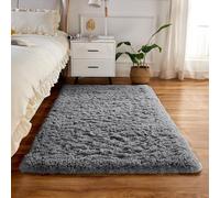 XUEDNGM Tappeto Moderno Tappeto Soggiorno 65 x 130 cm Morbida, Soffici, Antiscivolo, Lavabile Fino a 30 Gradi, Unicolore Tappeto Salotto Antiscivolo Tappeto Lavabile Antiscivolo, Grigio