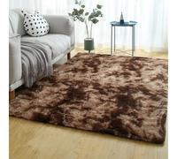 XUEDNGM Tappeto Morbido e Soffice Tappeto Peloso 100 x 140 cm Moderno, Lavabile, Antiscivolo, per Camera da Letto, Morbido Tappeto in Tinta Unita Tappeto Salotto Moderno Shaggy, Marrone