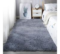 XUEDNGM Tappeto Peloso Soggiorno Tappeto Soggiorno 45 x 130 cm Morbida, Soffici, Antiscivolo, Lavabile Fino, Unicolore Tappeto per Soggiorno Tinta Unita Tappeto Lavabile, Grigio