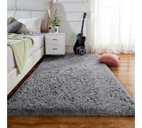 XUEDNGM Tappeto Salotto Moderno Tappeto Pelo Lungo 105 x 190 cm Unicolore Lavabile Morbido, Soffici, Antiscivolo, Moderno Shaggy Tappeto Salotto Moderno Tappeti per Soggiorno, Grigio