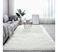 XUEDNGM Tappeto Salotto Moderno Tappeto Pelo Lungo 150 x 250 cm Lavabile Fino a 30 Gradi, Unicolore, Antiscivolo, Morbido Tappeto Camera da Letto Antiscivolo Modern Tappeto, Bianco